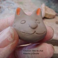 Création tète de chat poterie la draille